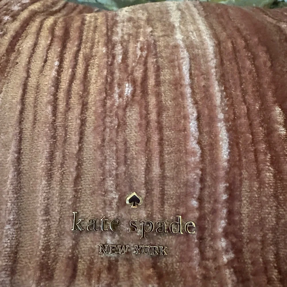 Kate Spade Crushed Velvet‎ Baguette Pomegranate Pink Bow Handbag MSRP $329